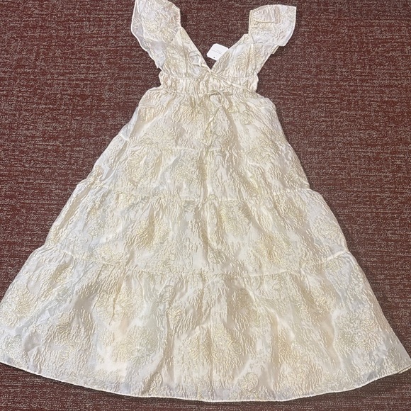 Altar'd State Dresses & Skirts - NWT Altar'd State Athena Cream gold metallic shimmer Maxi Dress women’s Xxs